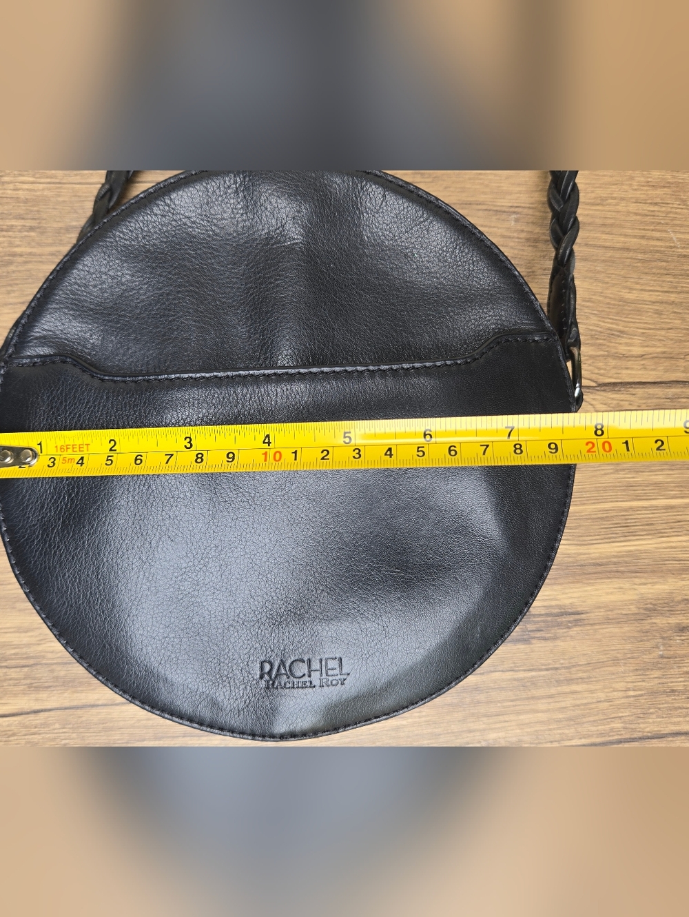 Rachel Roy Black Circle Round Vegan Leather Crossbody - Picture 10 of 15